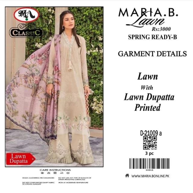 Classic 3 PC with lawn dupta no embroidery